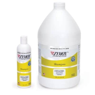 Zymox-Veterinary-Strength-Enzymatic-Dog-Cat-Shampoo-1-gallon-and-12oz-bottle-768x835