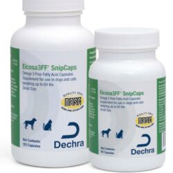 Eicosa3FF SnipCaps Omega 3 FA Dogs & Cats up to 60Lbs Small Size 60ct & 120CT Bottles