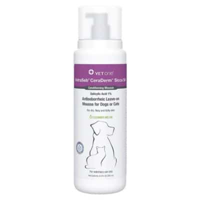 VetraSeb CeraDerm Sicca SA Conditioning Mousse for Dogs and Cats 6.8 Oz