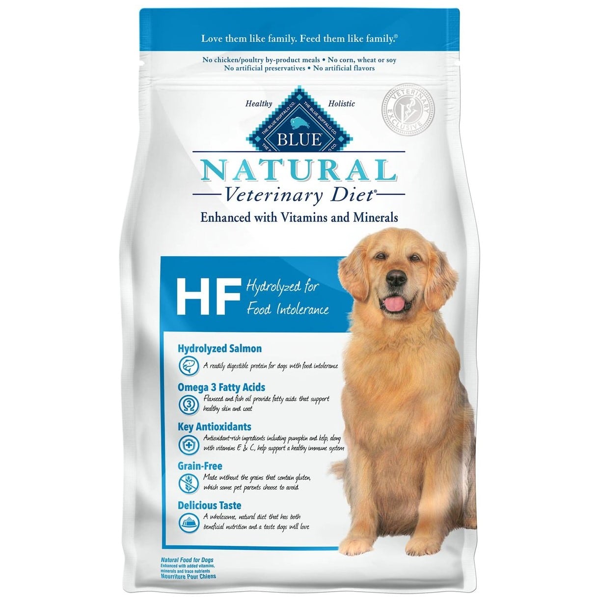 Blue Buffalo Natural Veterinary Diet HF Hydrolyzed for Food Intolerance Grain-Free Dry Dog Food