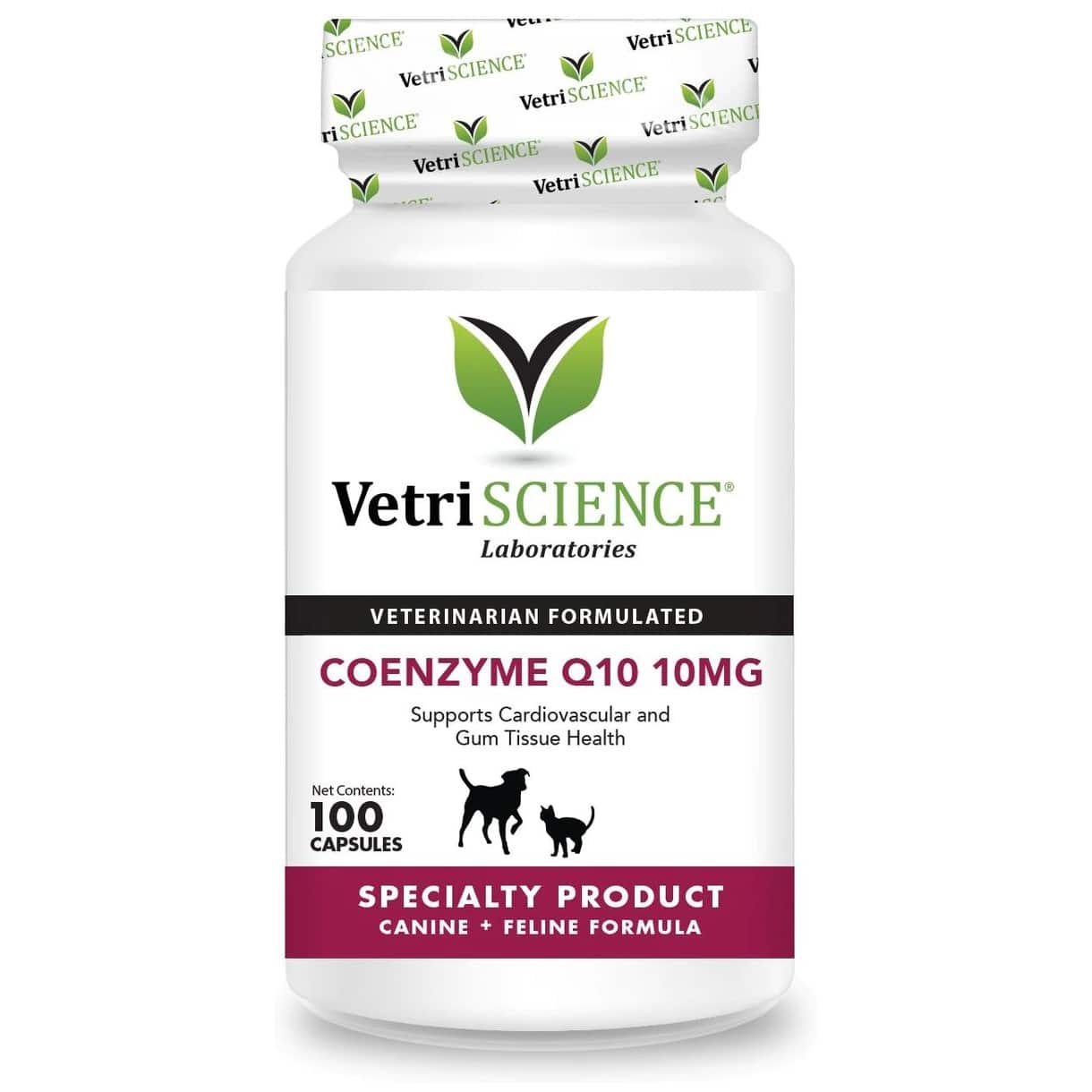 VetriScience Coenzyme Q10 10 mg Capsules Heart Supplement for Cats & Dogs