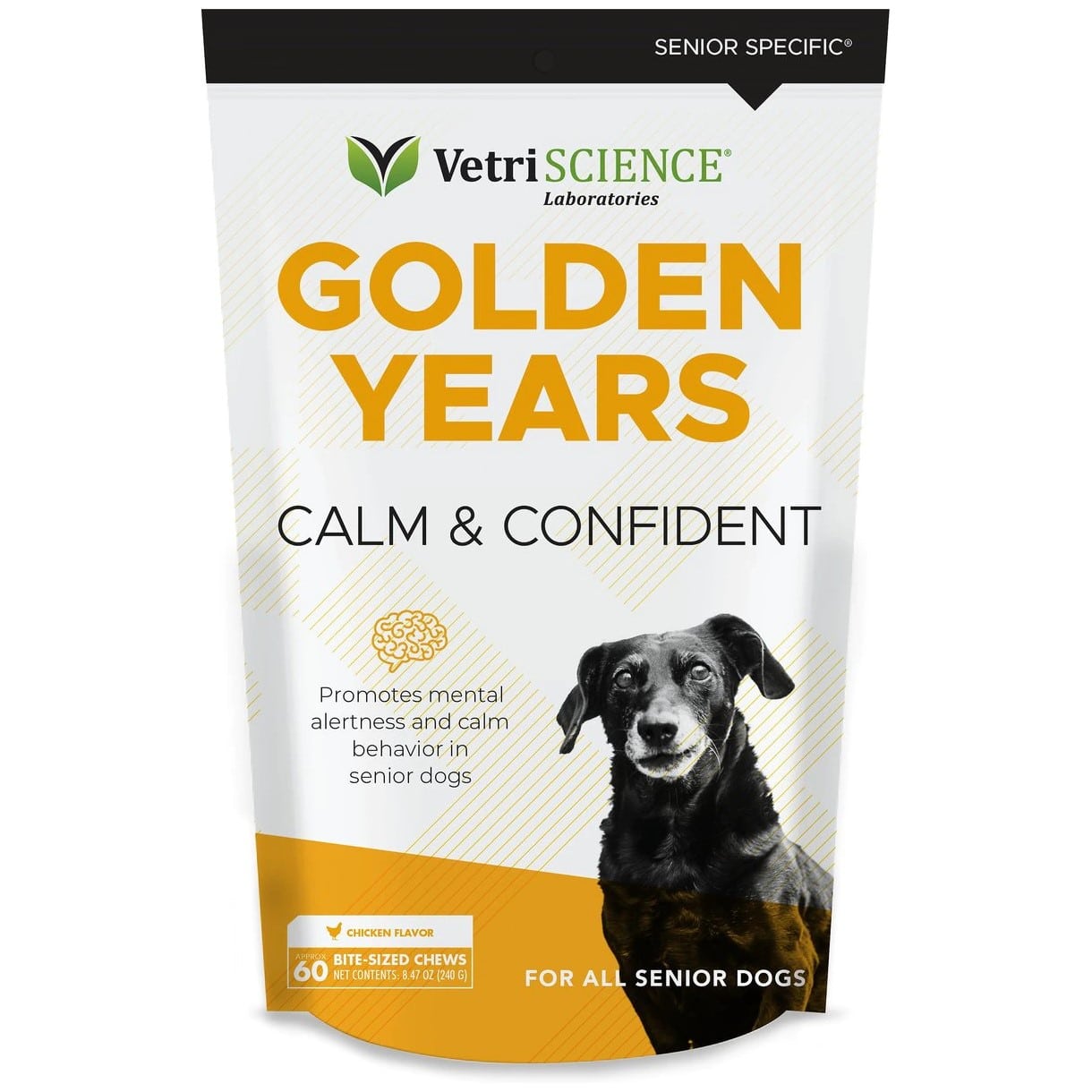 VetriScience Golden Years Chicken Flavor Calm & Confident Behavior Support Chew Supplement for Senior Dogs