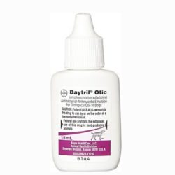 Baytril (Enrofloxacin Silver Sulfadiazine) Otic Solution for Dogs 15mL