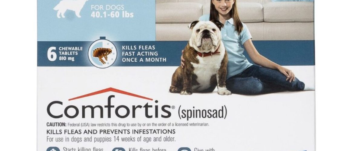 Comfortis Chewable Tablets for Dogs, 40.1-60 lbs, 6 treatments (Blue Box) By Comfortis