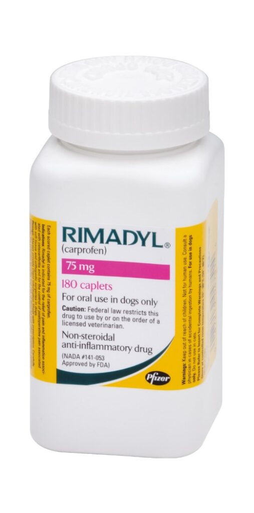 Rimadyl (Carprofen) Caplets for Dogs 75 mg 180 CT