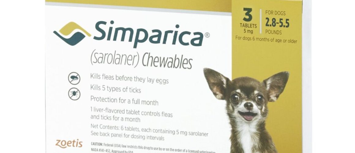 Simparica Chewable Tablets for Dogs, 2.8-5.5 lbs (Yellow Box) 3ct