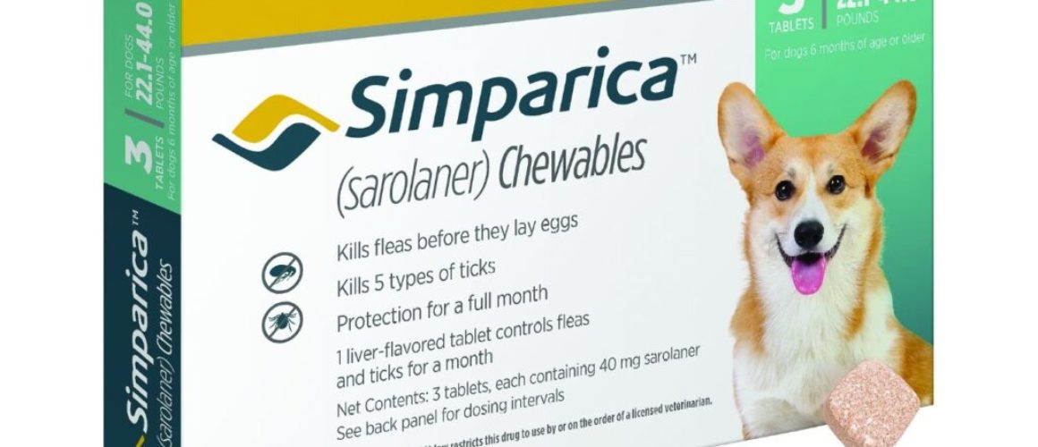 Simparica Chewable Tablets for Dogs, 22.1-44 lbs (Mint Box) 3CT