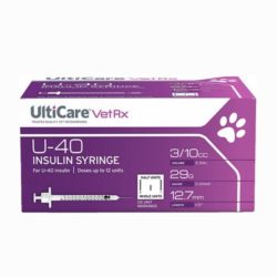 UltiCare Insulin Syringes U-40 29 G x 0.5-in 1;2 Unit Markings, 0.3-cc, 100 count By UltiCare purple box