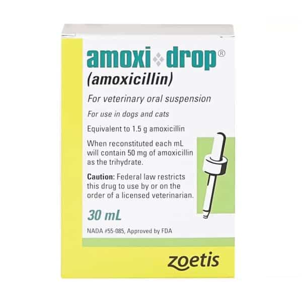 Amoxi-Drop (Amoxicillin) Oral Suspension for Dogs & Cats 30ml box