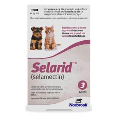 Selarid (selamectin) Topical for puppy and kittens 0-5 lbs 3 ct
