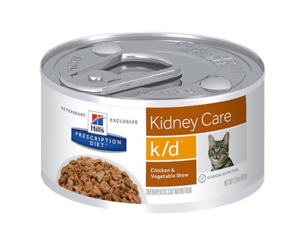 Hill's Prescription Diet k-d Kidney Care Chicken & Vegetable Stew Canned Cat Food, 2.9-oz