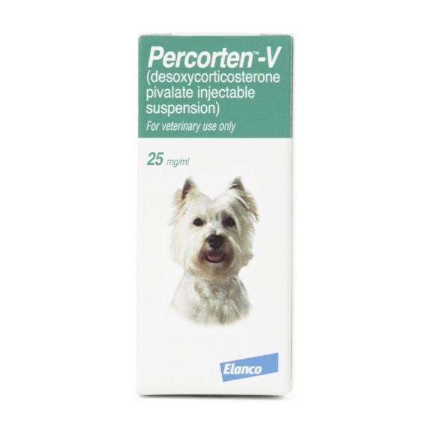 Percorten-V (Desoxycorticosterone) for Dogs 25 mg per mL 4ml Vial