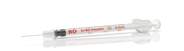 BD U40 Pet Syringes 29G 0.5INCH NEEDLE 0.5 UNIT MARKINGS 100ct 0.5CC SYR
