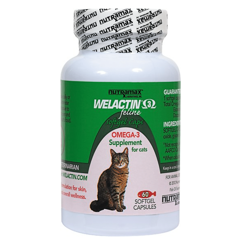 Welactin Feline Omega3 Softgel Capsules Cat Supplement, 60 softgels