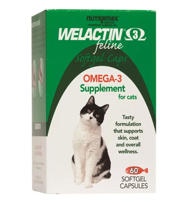 Welactin Feline Omega3 Softgel Capsules Cat Supplement, 60 softgels