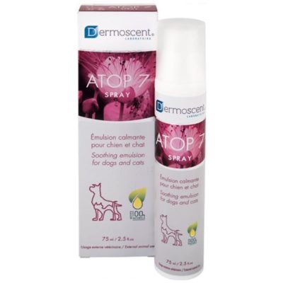 Dermoscent Atop7 Anti-Itch Skin Soothing Dog and Cat Spray 2.54Oz