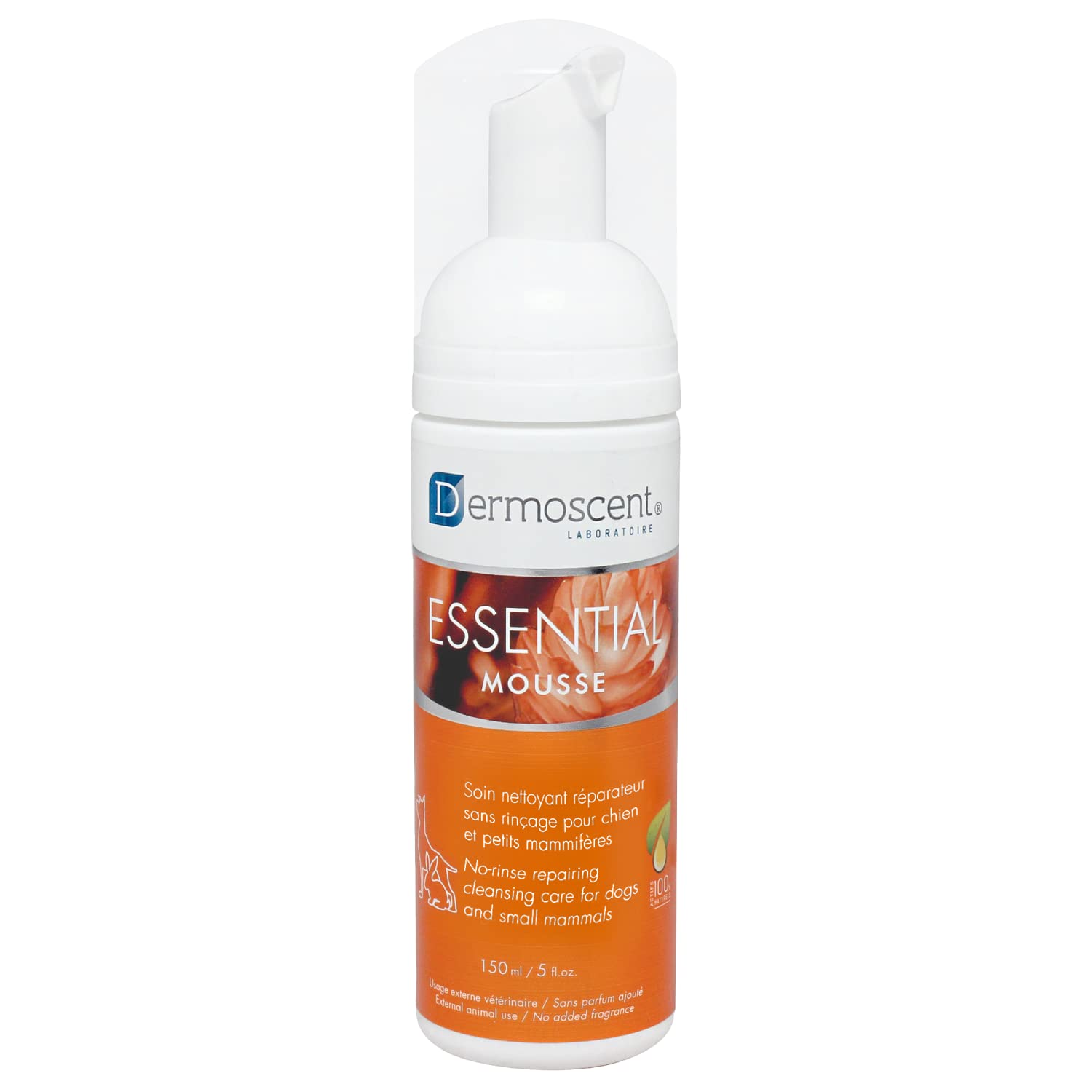 Dermoscent Essential Mousse Rinse-Free Dog Cleanser 5 Oz bottle