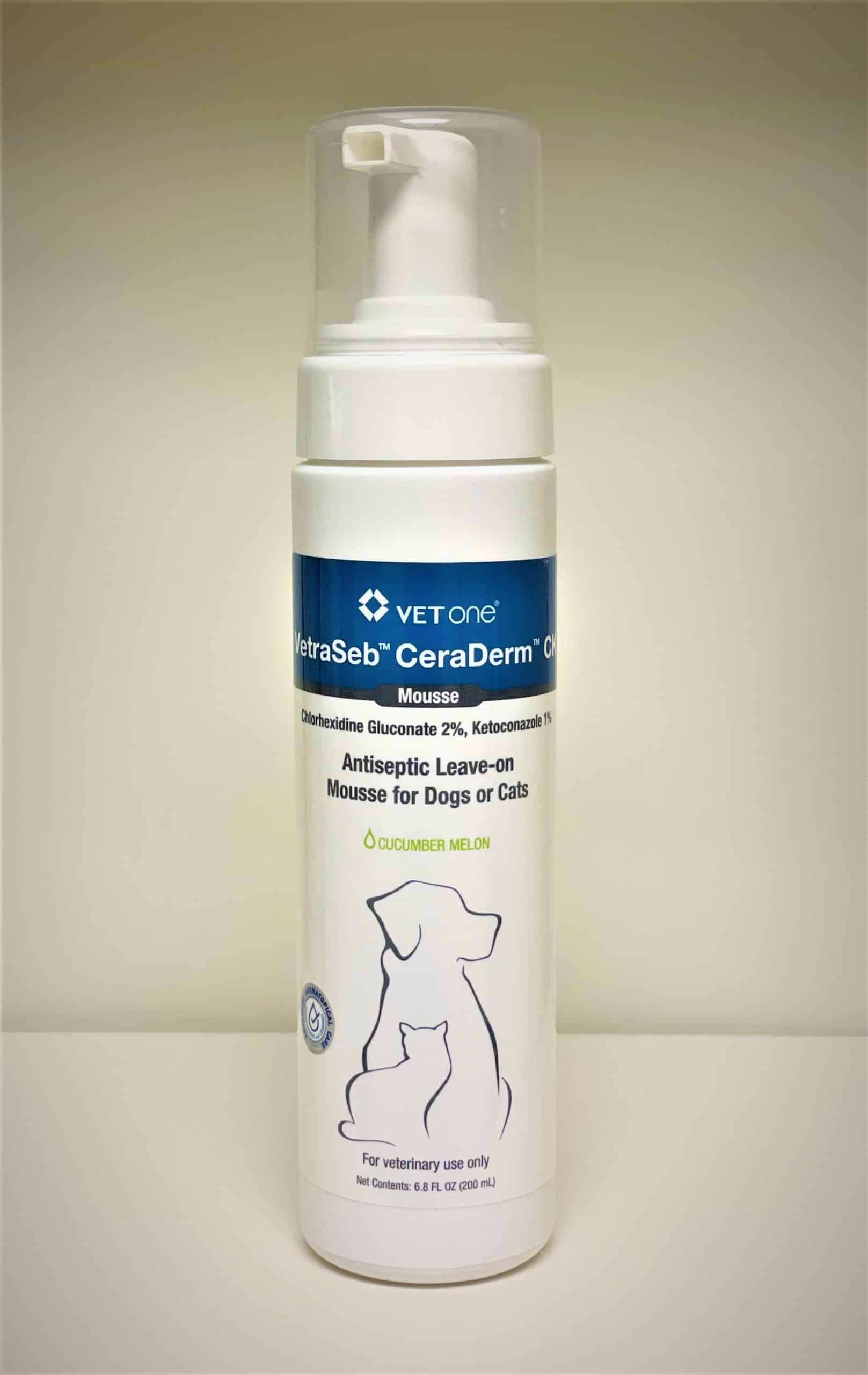 Vetraseb Ceraderm CK Antiseptic Leave On Mousse for Dogs & Cats 200 ml