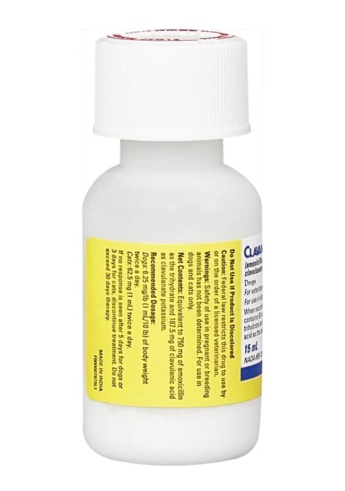 Clavamox (Amoxicillin - Clavulanate Potassium) Oral Suspension for Dogs & Cats, 15-mL (3)
