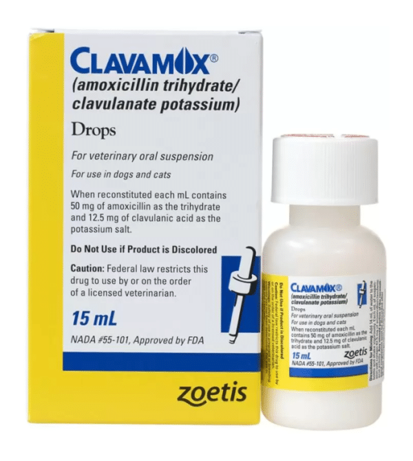 Clavamox Oral Drops 62.5 mg per ml, 15 ml