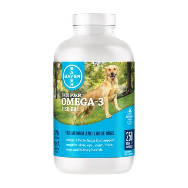 Bayer free form Omega3 Snip Caps Medium & Large Dogs 250ct