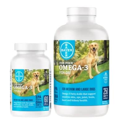 Bayer free form Omega3 Snip Caps Medium & Large Dogs 60ct & 250ct