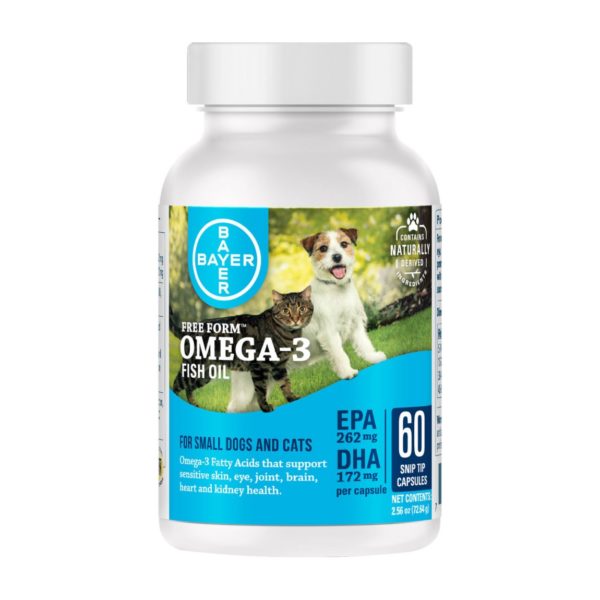 Bayer free form Omega3 Snip Caps Small Dogs & Cats Dogs 60ct 2