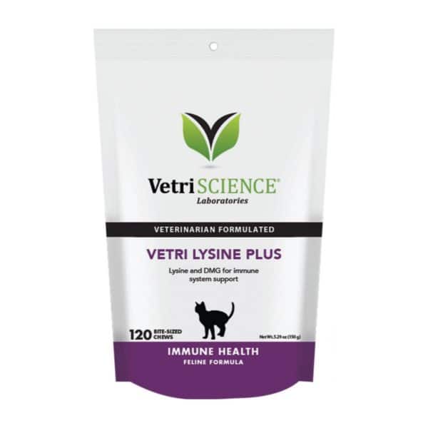 VetriScience Vetri-Lysine Plus Chicken Liver Flavored Soft Chews Immune Supplement for Cats 120ct