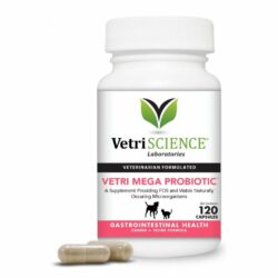 VetriScience Vetri Mega Probiotic Capsules Digestive Supplement for Cats & Dogs 120ct
