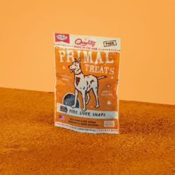 PRIMAL Pork Liver Snaps Dry Roasted Dog Treats 4.25 Oz. Bag