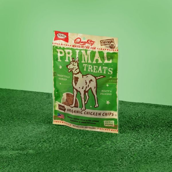 Primal Chicken Jerky Chips Treats for Dogs 3 Oz. Bag