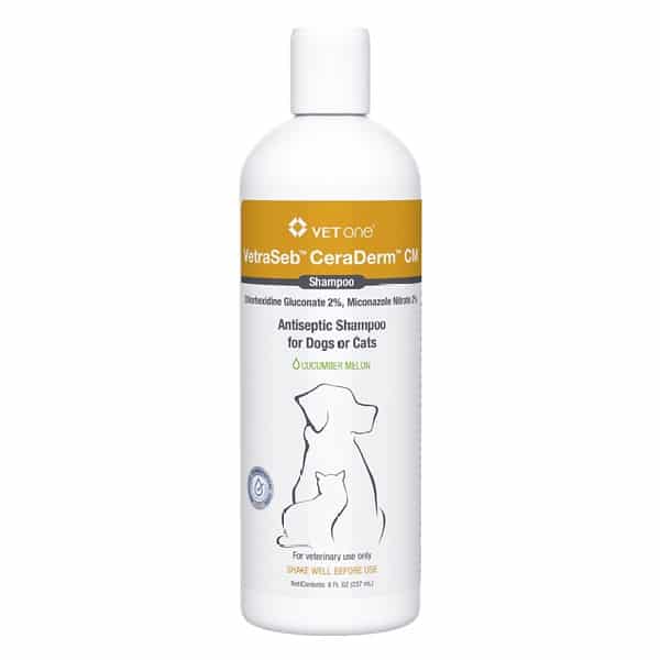VetraSeb CeraDerm CM Antiseptic Shampoo for Dogs or Cats 8OZ