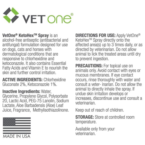 KetoHex Antiseptic Spray for Dogs, Cats, & Horses, 8oz Bottle