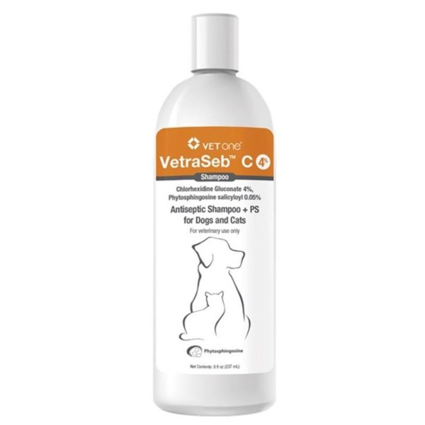 VetraSeb CeraDerm C 4% Antiseptic Shampoo for Dogs & Cats (1)