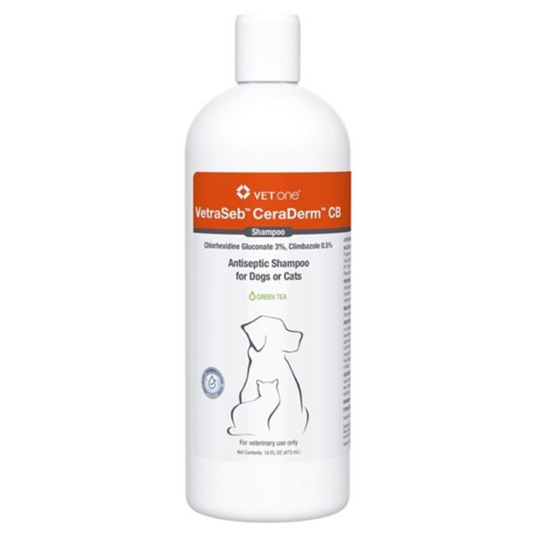 VetraSeb CeraDerm CB Antiseptic Shampoo for Dogs and Cats 16oz
