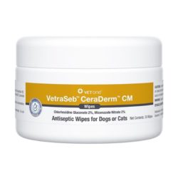 VetraSeb CeraDerm CM Antiseptic Wipes for Dogs and Cats 30Ct.