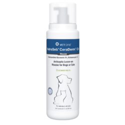 VetraSeb CeraDerm CK Antiseptic Leave-On Mousse for Dogs and Cats 6.8 Oz