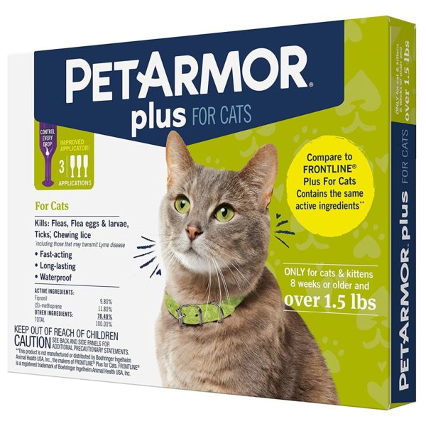 PetArmor Plus Topical Flea & Tick Treatment for Cats Over 1.5lbs.