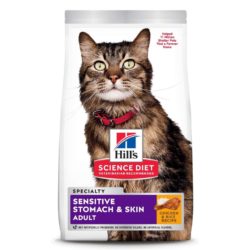 Hill's Science Diet Sensitive Stomach & Skin, Chicken & Rice Recipe, Adult Dry Cat Food