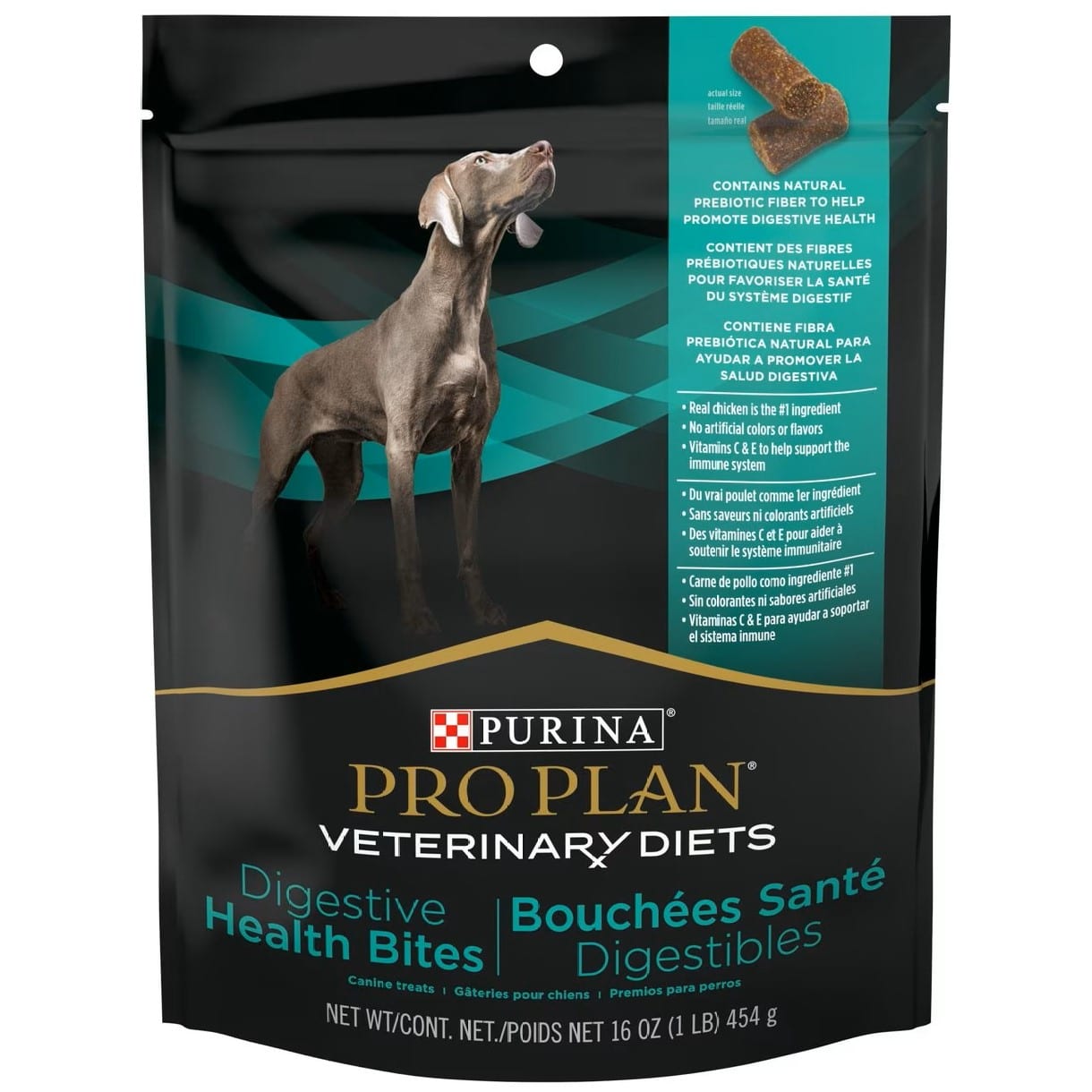 Purina Pro Plan Veterinary Diets Digestive Health Bites Soft & Chewy Dog Treats, 16oz bag