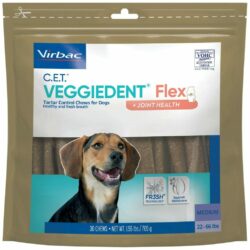 Virbac C.E.T. VeggieDent Flex + Joint Health Dental Chews for Medium Dogs