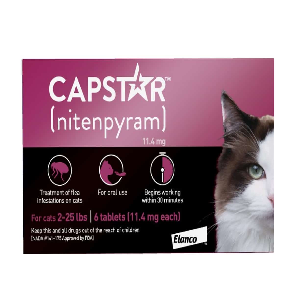 Capstar Flea Oral Treatment for Cats, 2-25 lbs